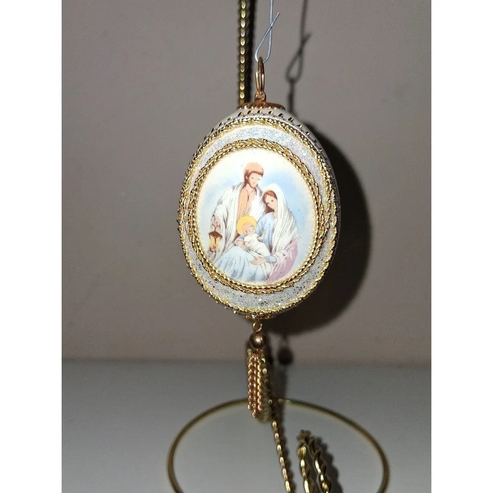 Vintage Style Nativity Holy Family Christmas Ornament 3.25